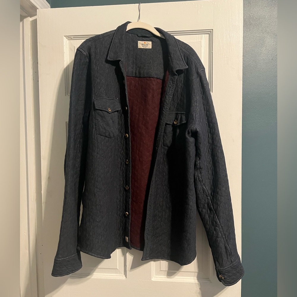 Marine Layer Blue Cotton Overshirt